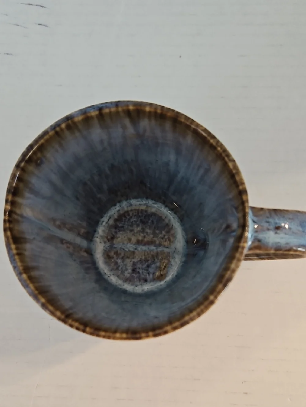 Crate&Barrel Julo Blue and Brown Reactive Glazed Ceramic Coffee Tea Mug